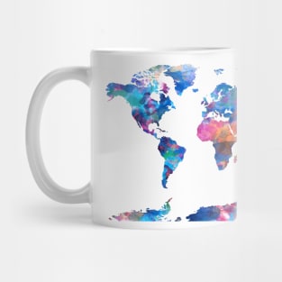 world map watercolor Mug